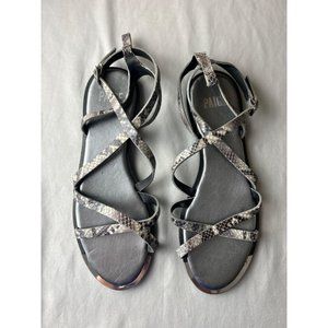 Paige Thea Snake Embossed Goat Leather Sandals Size 8